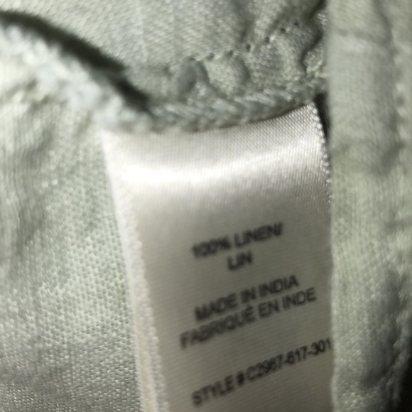 Cloth & Stone small green linen tie front top - Picture 6 of 6